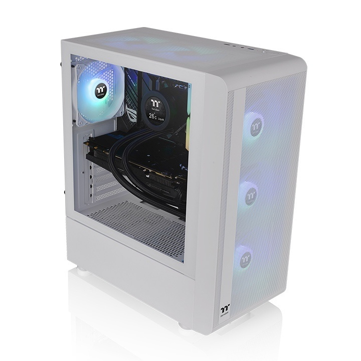 Gabinete Thermaltake S200 TG ARGB Snow Con Ventana Midi-Tower ATX/Micro ATX/Mini-ITX USB 3.0 Sin Fuente 3 Ventiladores Instalados ARGB