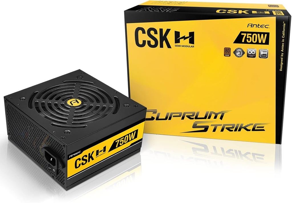 Fuente De Poder Antec Cuprum Strike CSK750 750W 80 Plus Bronce 24 Pines ATX Semi-modular