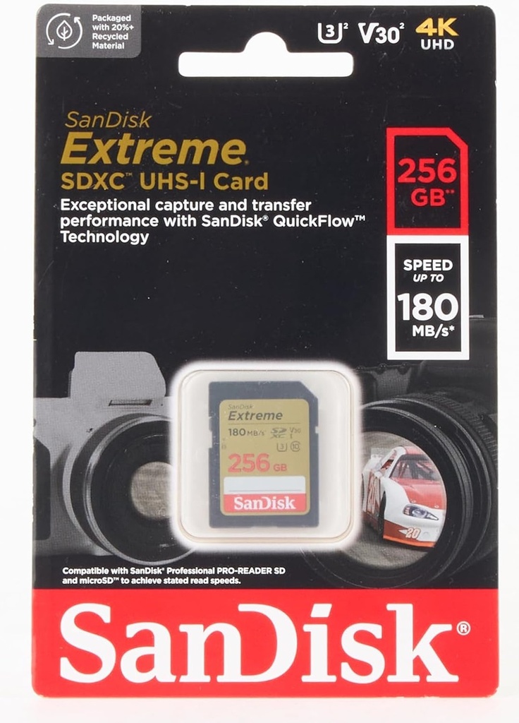 Memoria Flash Sandisk Extreme 256GB SDXC UHS-l Clase 10