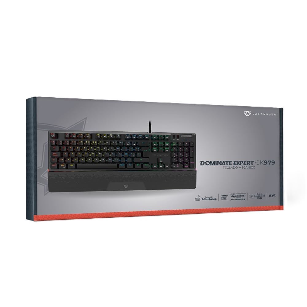 Teclado Mecanico Gamer Balam Rush Dominate Expert GK979 RGB Switch MX Red Alámbrico Español