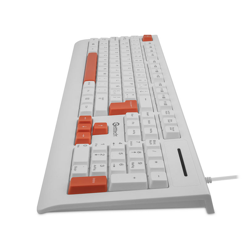 Teclado Alambrico Slim Getttech GGK-ESMWR-02-WH USB Español 