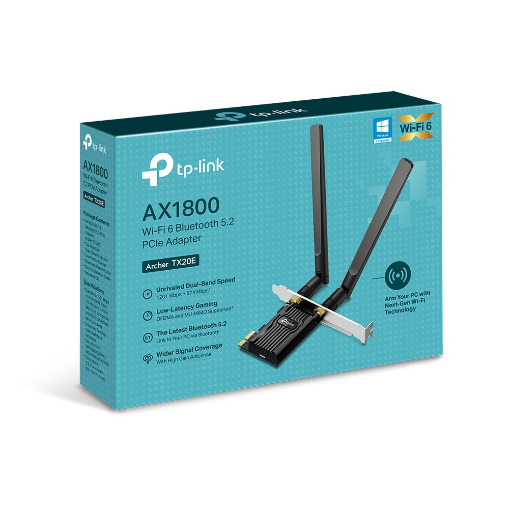 Tarjeta de Red/Bluetooth TP-Link Archer TX20E WiFi 6 1800 Mbit/s 2 Antenas