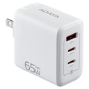 Cargador De Pared Adata Charger U 65W 2x USB-C PD 3.0 1x USB-A QC 3.0