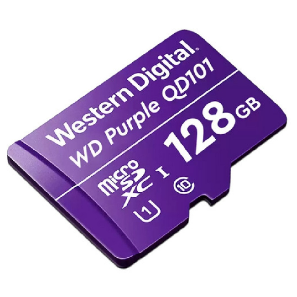 Memoria Western Digital Purple QD101 MicroSDXC 128GB Clase 10 Especializada Para Videovigilancia