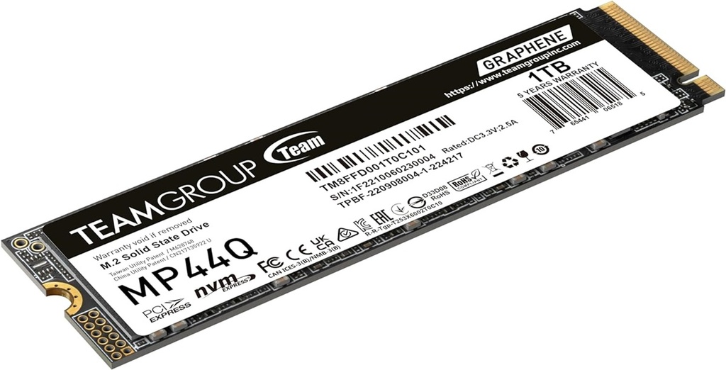 Unidad De Estado Solido SSD Team Group MP44Q NVMe 1TB PCI Express 4.0 M.2