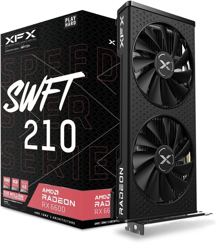 Tarjeta de Video XFX Speedster SWFT 210 AMD Radeon RX 6600 Core 8GB 128-bit GDDR6 PCI Express 4.0