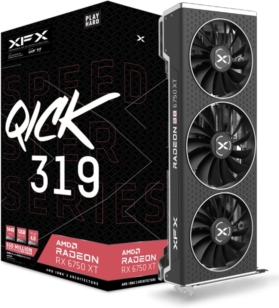 Tarjeta de Video XFX AMD Radeon RX 6750 XT QICK319 12GB 192 bit GDDR6 PCI Express 4.0