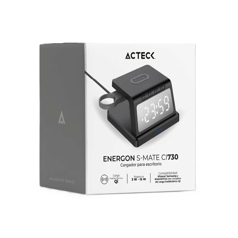 Cargador Inalámbrico Acteck Energon S-Mate CI730 3 en 1 15W USB C