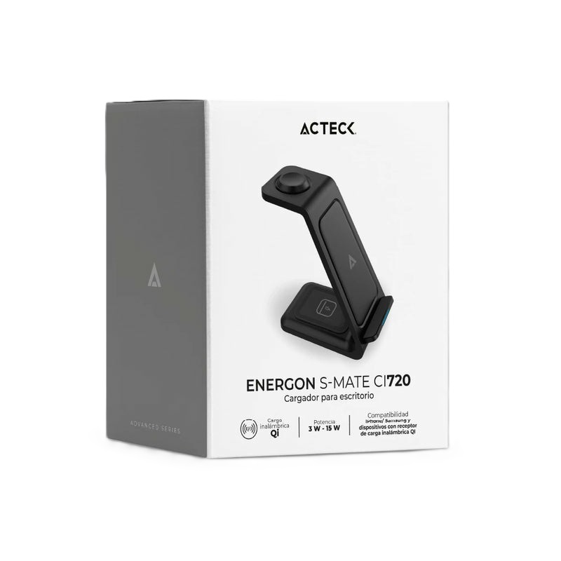 Cargador Inalámbrico Acteck Energon S-Mate CI720 3 en 1 15W USB C