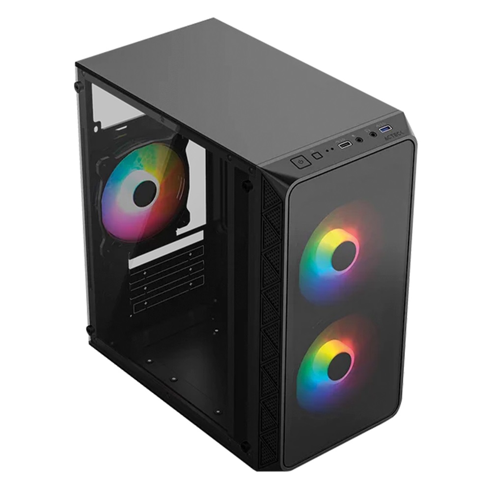 Gabinete Acteck Doom Pro Crystal GI730 Mini-Tower Fuente De 600W 3x120mm