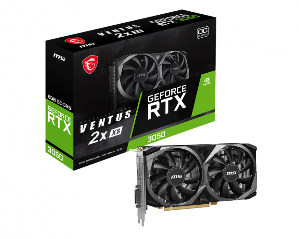 Tarjeta de Video MSI NVIDIA GeForce RTX 3050 VENTUS 2X XS 8G OC 8GB 128-bit DDR6 PCI Express 4.0 x8