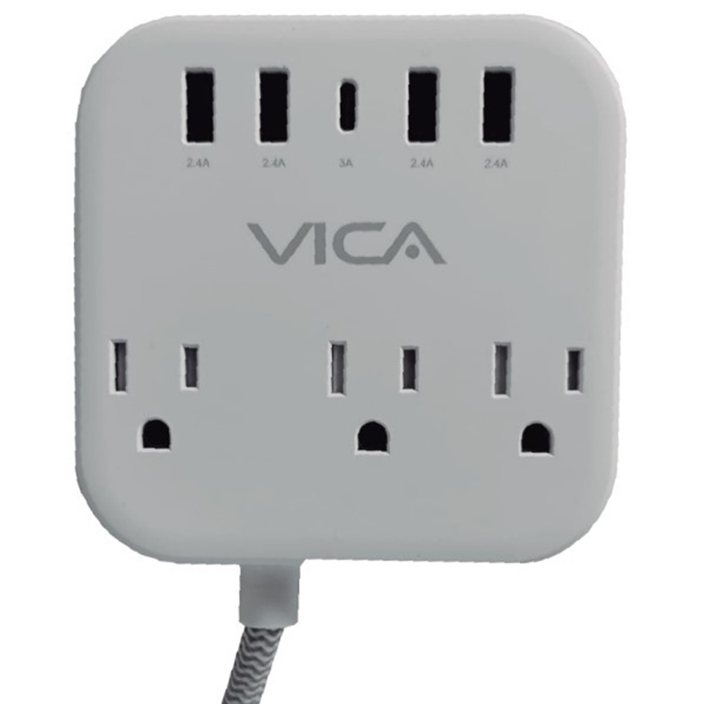 Supresor de Picos Vica EX7P 3 Contactos 4x USB-A 1X USB-C 125V