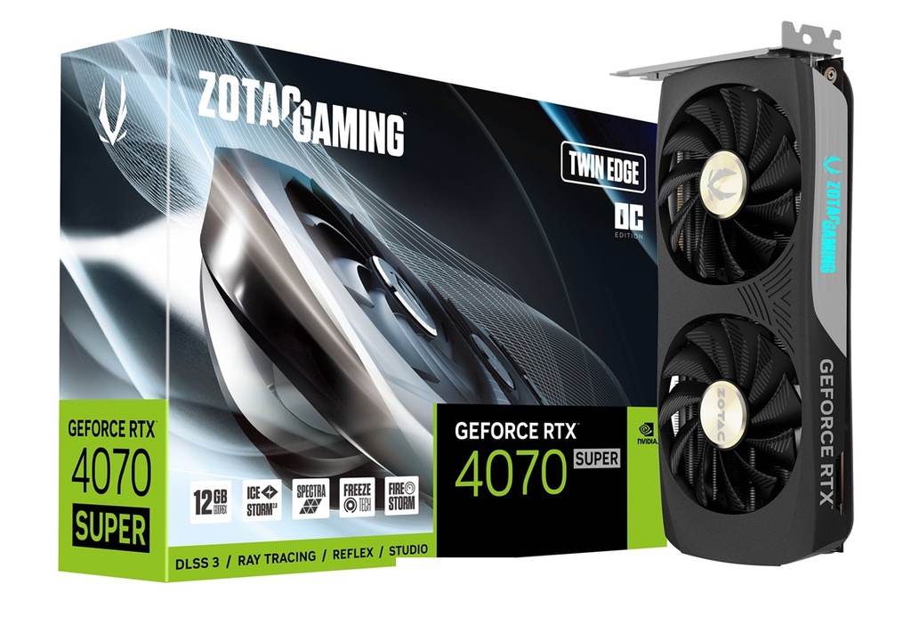 Tarjeta De Video Zotac Geforce RTX 4070 SUPER TWIN EDGE OC 12GB