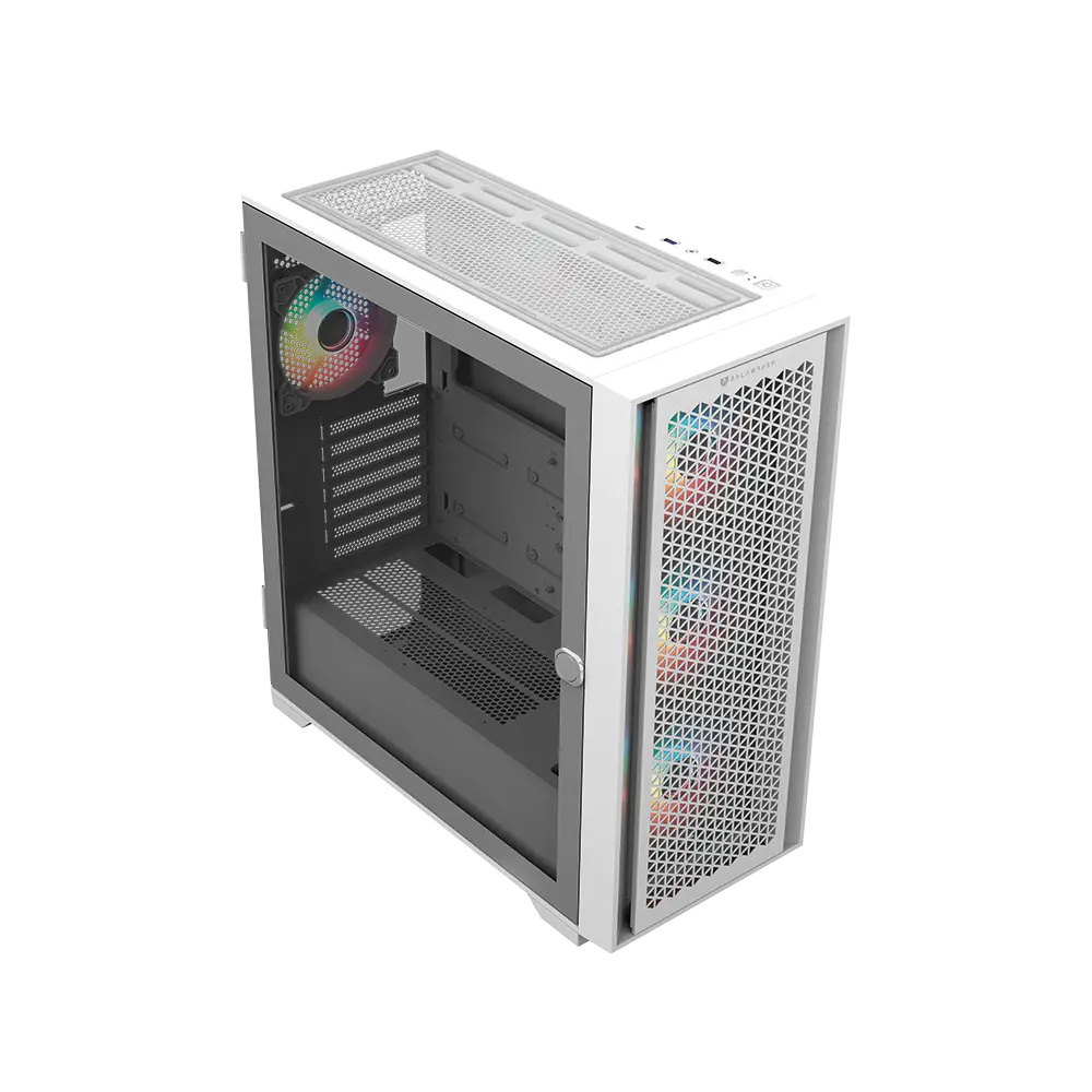 Gabinete Balam Rush Carbono Twin Mate 9000 Con Ventana RGB Full-Tower ATX/E-ATXMicro-ATX/Mini-ITX USB 3.0/2.0 sin Fuente 4 Ventiladores RGB Instalados