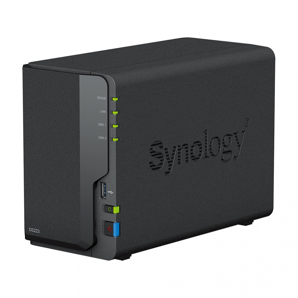 Servidor NAS DiskStation Synology DS223 de 2 Bahías Realtek RTD1619B 1.70GHz 2GB DDR4 3x USB 3.2