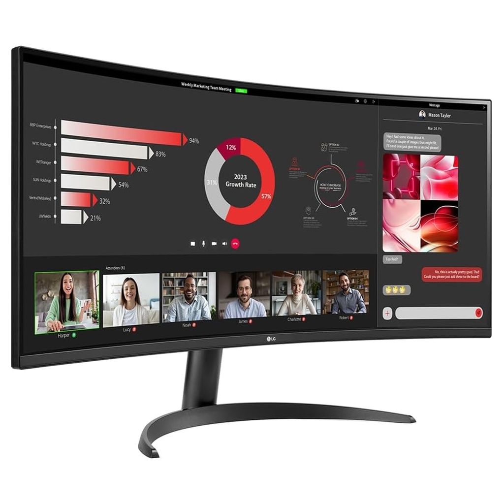 Monitor Curvo LG UltraWide QHD 34" Resolución 3440x1440 5 ms 100 Hz