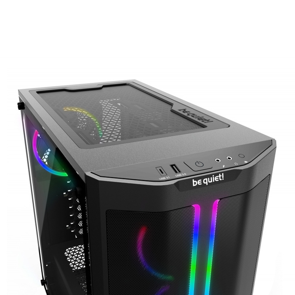 Gabinete be quiet! Pure Base 500 FX Black Con Ventana ARGB Midi-Tower ATX Micro-ATX Mini-ITX USB 3.2 Sin Fuente 4 Ventiladores Instalados