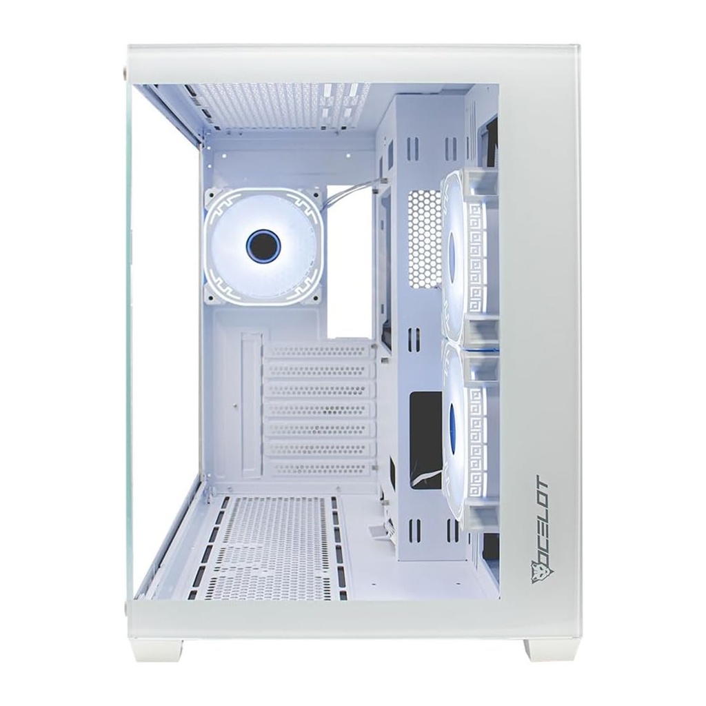 Gabinete Ocelot Gaming W-CUBE 2 Midi-Tower ATX/Micro-ATX/Mini-ITX USB 2.0/3.0 Sin Fuente 3 Ventiladores Instalados ARGB