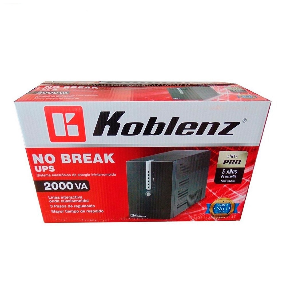 No Break Koblenz 20012 USB/R 1200W 2000VA Entrada 92-147V Salida 120V