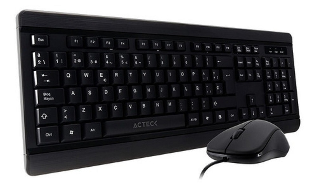 Kit Teclado y Mouse Acteck AC-928984 Alámbrico USB 1000 Dpi 105 teclas cable 1.5 mts