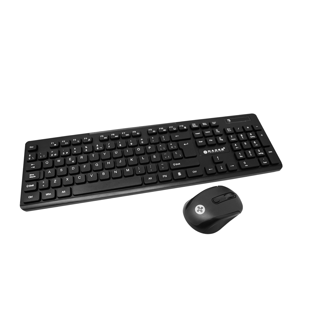 Kit Teclado y Mouse Inalambrico NACEB 104 teclas Mouse 4 bot 1600DPi Español NA-0123