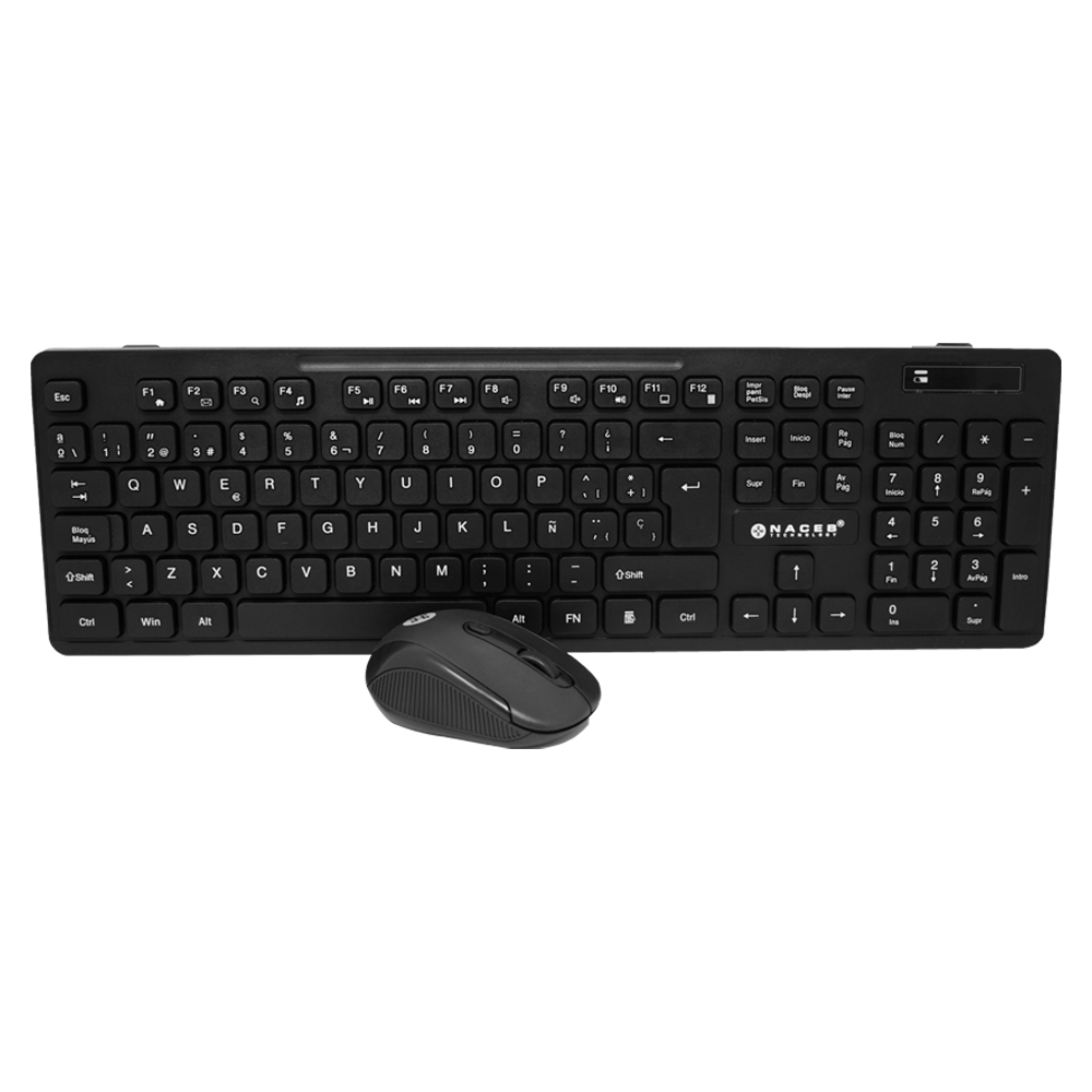 Kit Teclado y Mouse Inalambrico NACEB 104 teclas Mouse 4 bot 1600DPi Español NA-0123