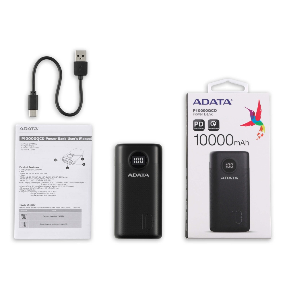 Cargador Portátil Adata P10000QCD 10.000mAh