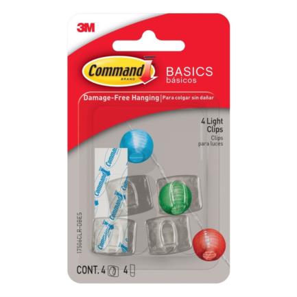 Clips Para Luces 3M Command 4 Transparentes