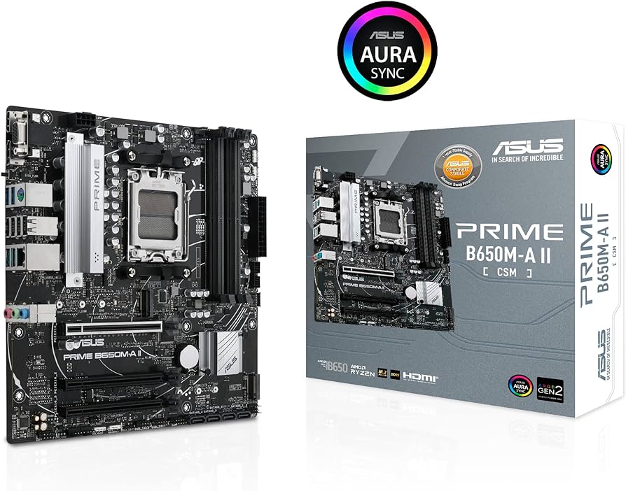 Tarjeta madre asus prime b650m-a ii-csm am5/ddr5/matx/hdmi/dp/vga