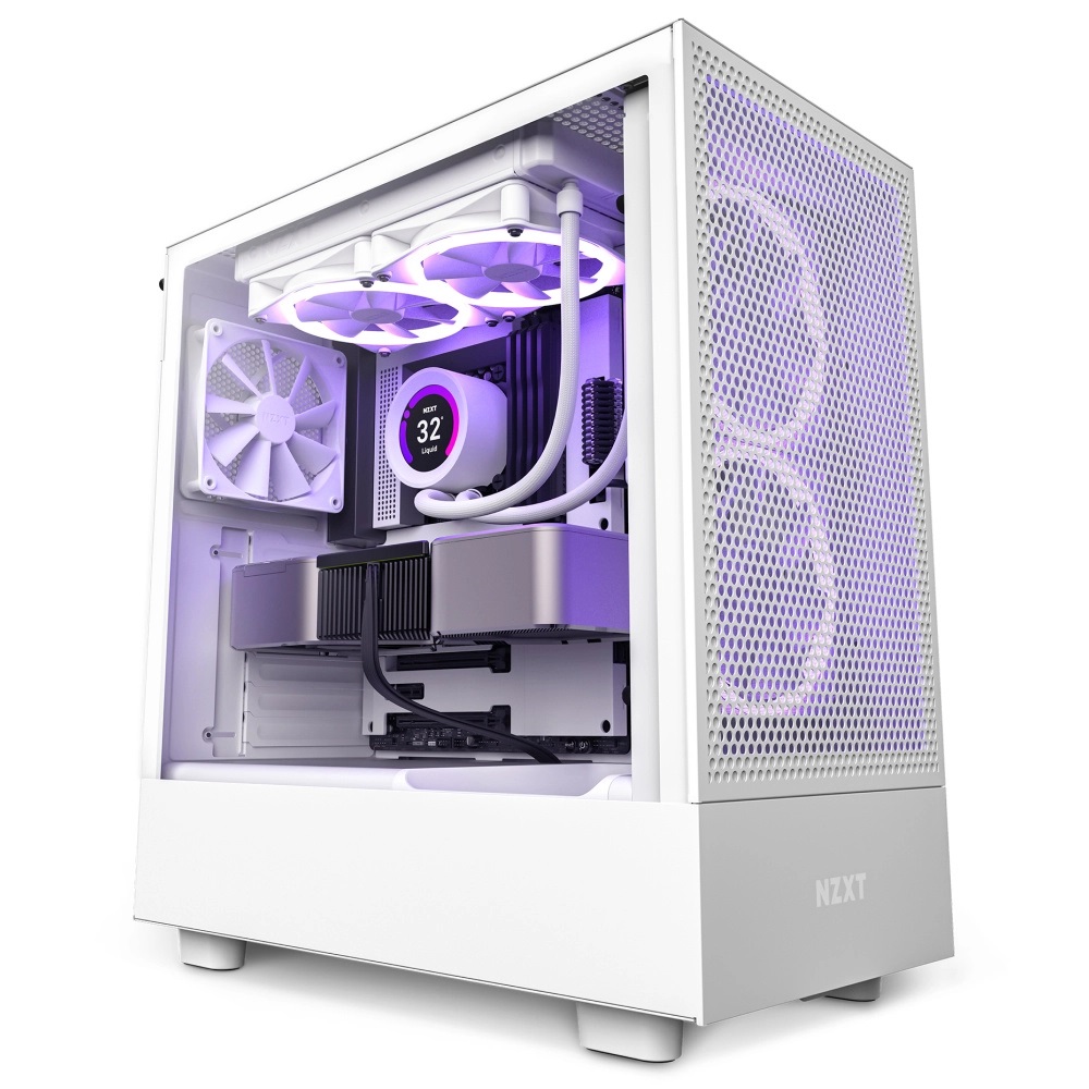 Gabinete NZXT H5 Flow Con Ventana Midi-Tower Mini-ITX/Micro-ATX/ATX/EATX USB 3.2 Sin Fuente