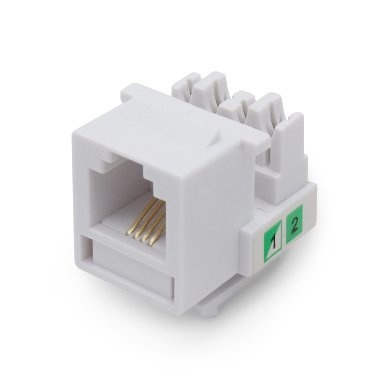 Jack brobotix cat 3 rj11 blanco telefonico, blanco