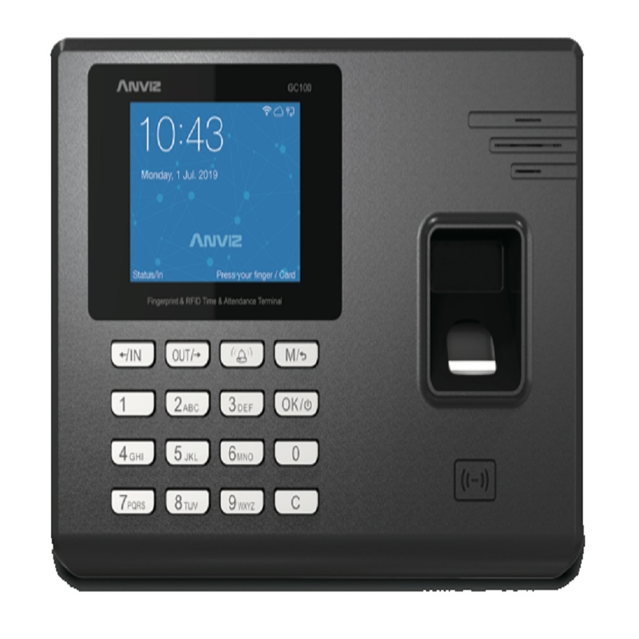 Control de asistencia anviz an-gc100 huella, rfid, pin wifi, lan