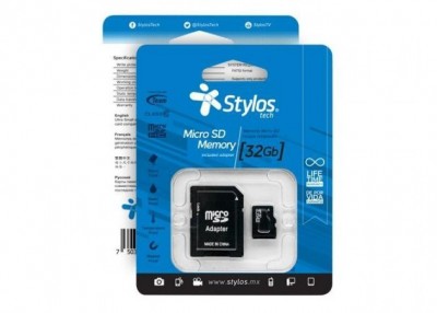 Memoria Micro SD Stylos de 32GB Clase 10 Con Adaptador SD