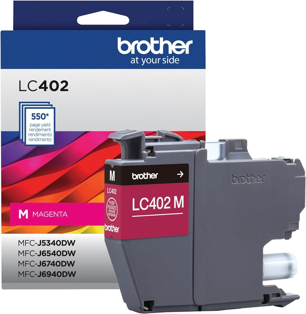 Cartucho De Tinta Brother LC402M Magenta Rinde 550 Páginas