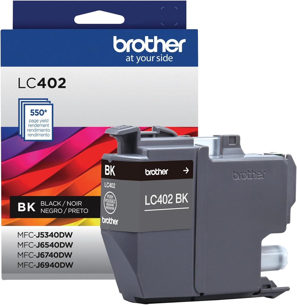 Cartucho De Tinta Brother LC402BK Negro Rinde 550 Páginas