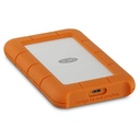 Disco duro externo 5tb lacie rugged usb-c 2.5 portatil usb 3.1 naranja-plata windows mac contragolpes agua y polvo