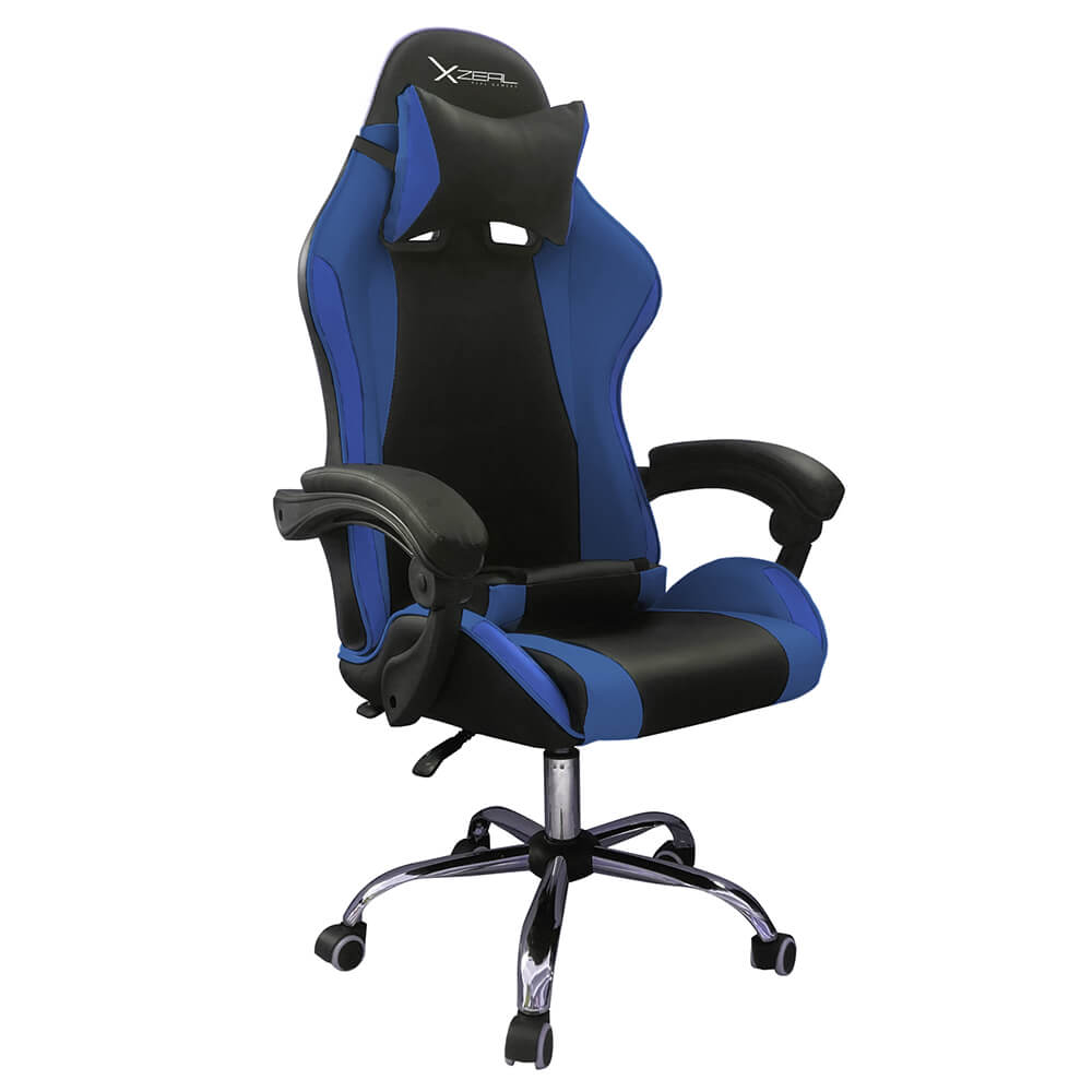 Silla Gamer Xzeal XZ05 Azul PVC Alto Desempeño Multiples Ajustes 115KG