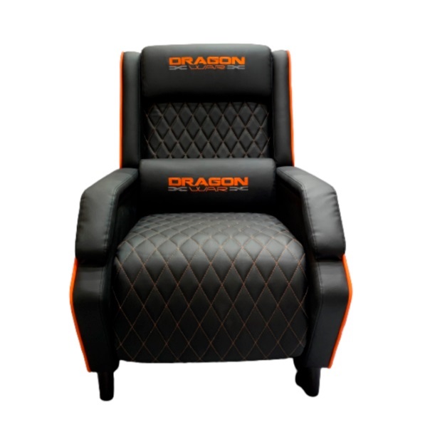 Sofá Gamer Nextep Dragon XT Modelo Draco Reclinable Negro/Naranja 160Kg