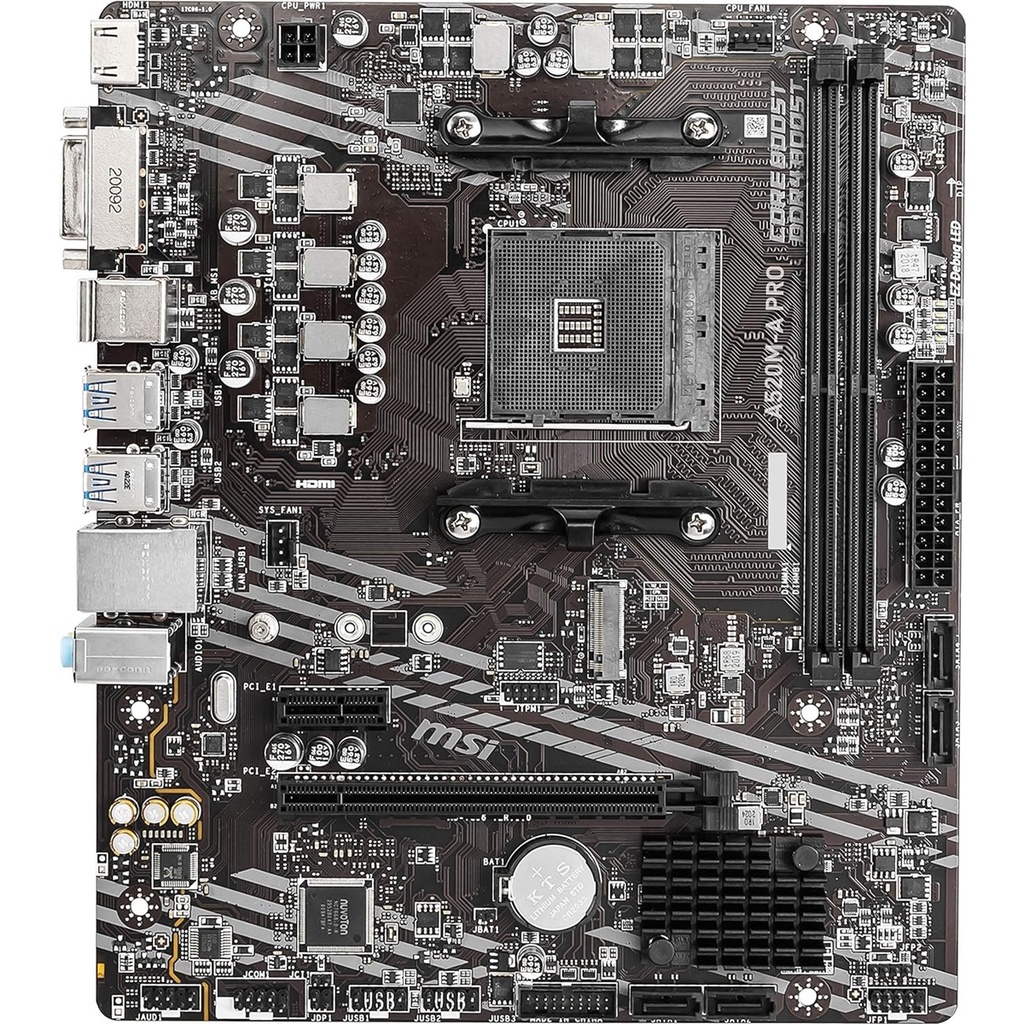 Tarjeta Madre MSI A520M-A Pro 2xDDR4 64GB 4600Mhz PCIe 3.0 M.2 1xHDMI 1xDVI-D S AM4 Ryzen 5th Gen mATX