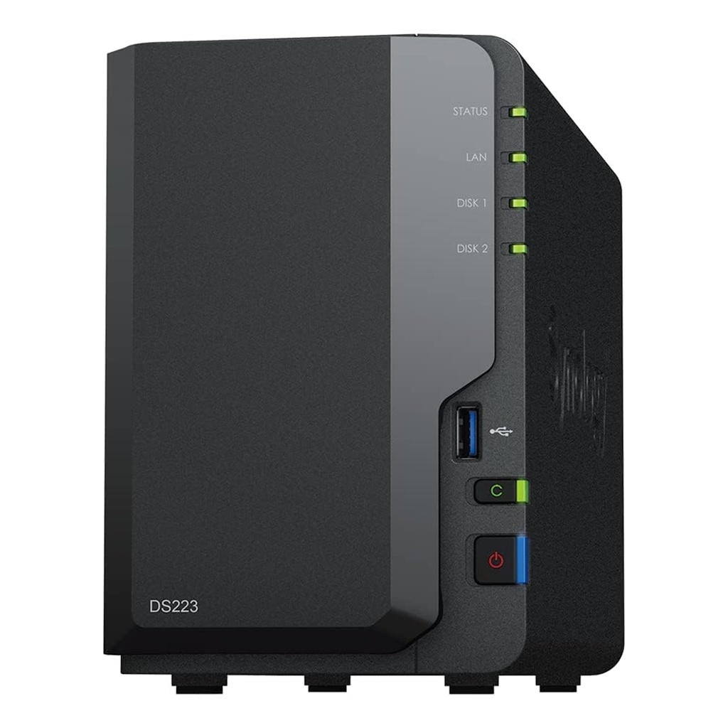 Servidor NAS DiskStation Synology DS223 de 2 Bahías Realtek RTD1619B 1.70GHz 2GB DDR4 3x USB 3.2