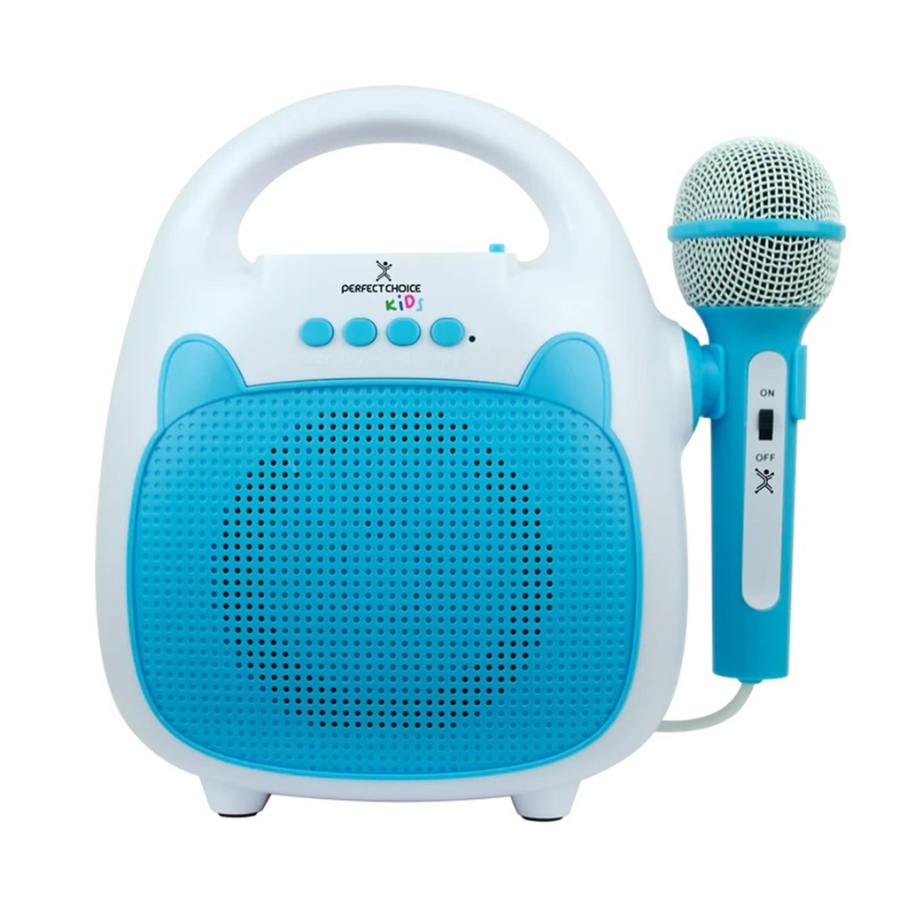 Bocina Karaoke Perfect Sing Bluetooth Inalámbrico 5W RMS Azul/Blanco Perfect Choice