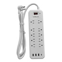 Barra Multicontacto con Puertos USB 9P Vica SUPVIC060 10x NEMA 5-15R 3xs USB-A y 1x USB-C