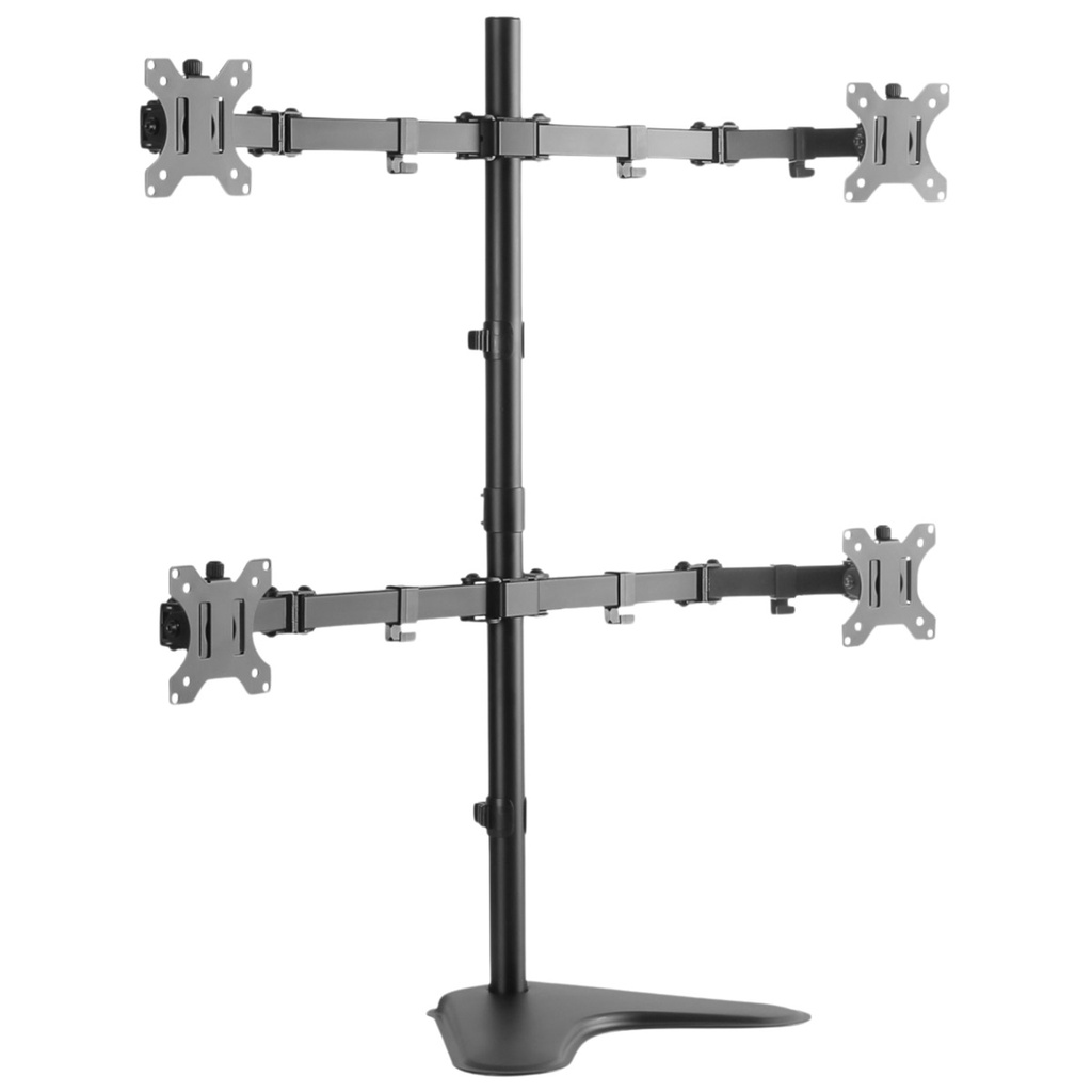 Soporte de Escritorio para 4 Monitores 13" - 32" Ovaltech hasta 8Kg Negro