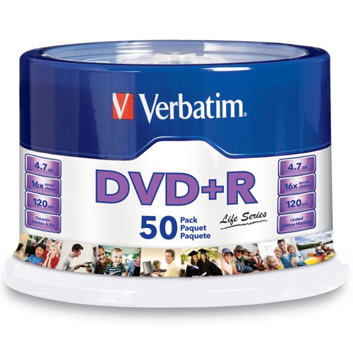 Dvd+r verbatim 4.7gb 16x spindle c/50