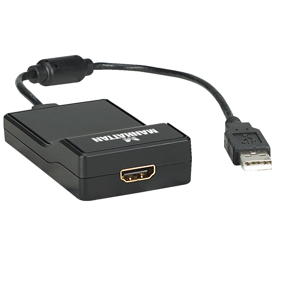 Cable convertidor manhattan usb 2.0 a hdmi 1080p macho-hembra