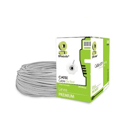 Bobina de Cable Cat5e UTP BRobotix 200 Metros Gris