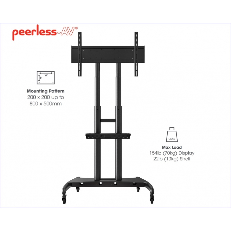 Soporte movil peerless pr560m para pantalla plana smartmount de 55 a 98 pulgadas