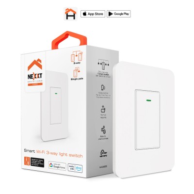 Interruptor de Luz Inteligente Nexxt Solutions NHE-S300 de 3 Vías 1 Botón WiFi