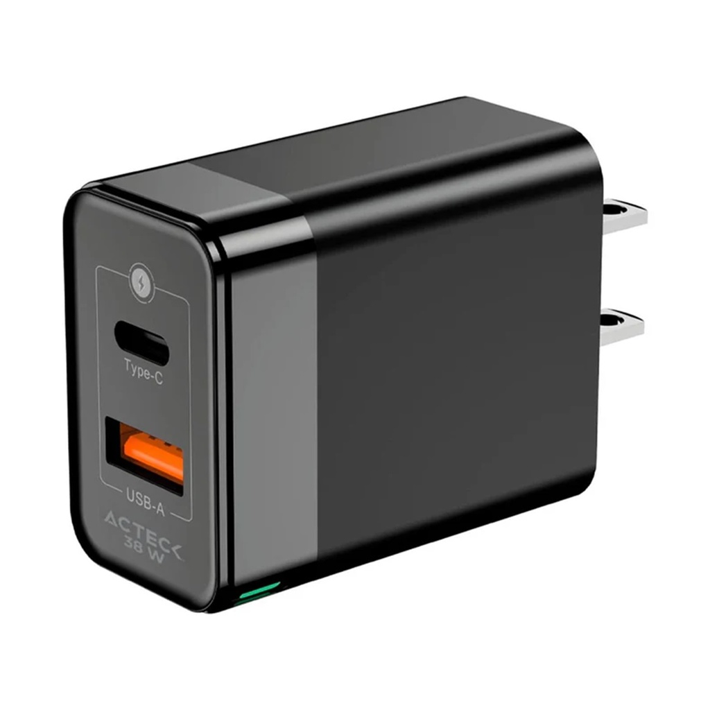 Cargador De Pared Acteck AC-935562 Energon Prime CP38W Advanced 38W 1x USB-C 1x USB-A