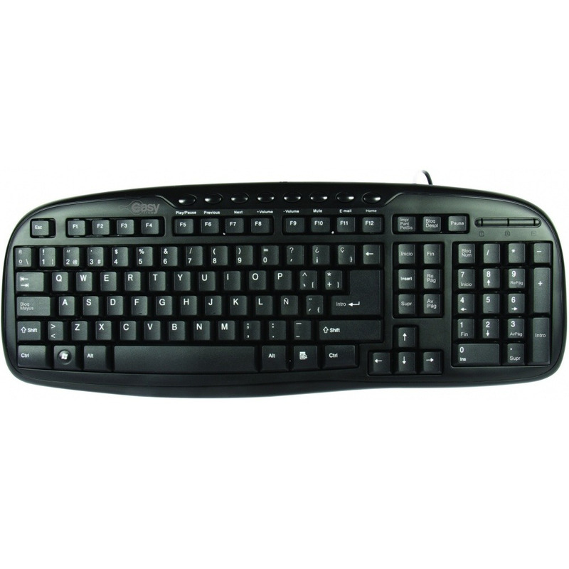 Teclado multimedia easy line by perfect choice negro core usb- compatible windows xp